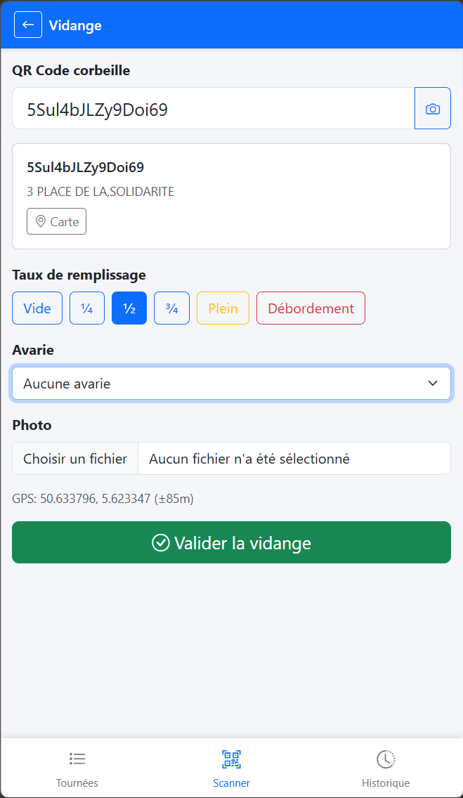 App mobile GICC — écran 1
