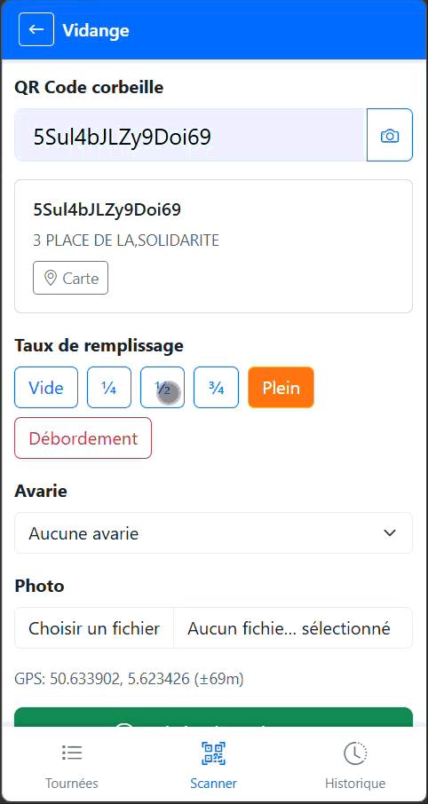 App mobile GICC — écran 2